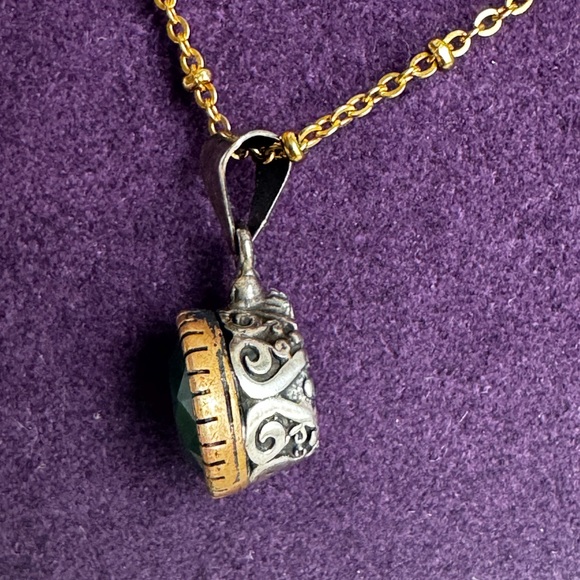 925 Sterling Silver  set of 3 vintage emerald earrings, ring & pendant - Picture 7 of 14